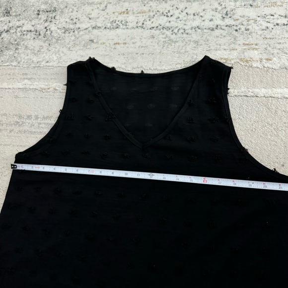 Like 🆕 Swiss polka dot v-neck breezy fit pocketed black beach cover up dress - Picture 8 of 11